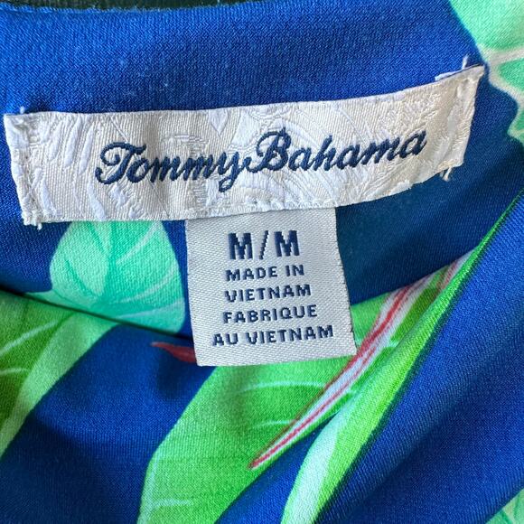 Tommy Bahama Maxi Dress Blue Tropical Floral Sleeveless Size M Resort Cruise - Picture 6 of 7